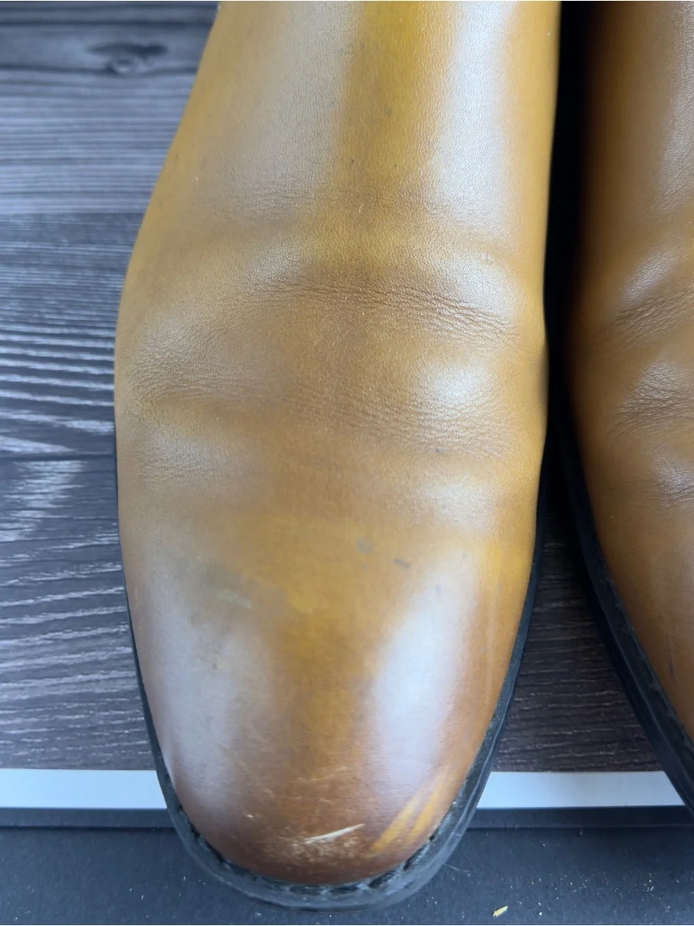 Alfani Platinum Caleb Chelsea Boots Tan Leather Side Zip Men’s Size 10 w/ Box